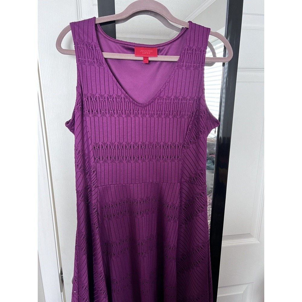 Jennifer Lopez Lace Fit and Flare Dress Size Grape Rush Sz Large